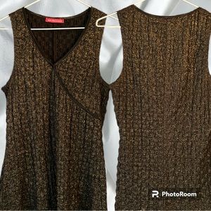 SAN FRANCISCO black/gold metallic sleeveless top size small